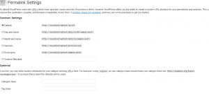 Wordpress Permalinks Settings