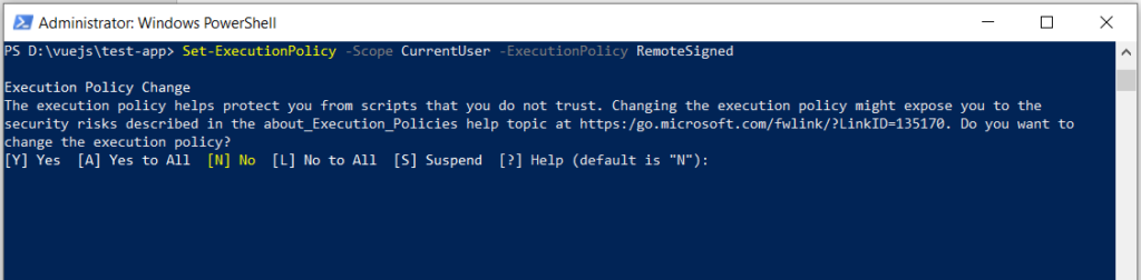 change execution policies in Windows PowerShell to run scripts.