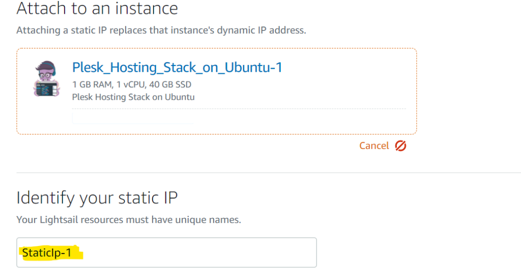 Plesk Hosting Static IP in AWS LIghtsail Plesk Hosting Static IP in AWS LIghtsail